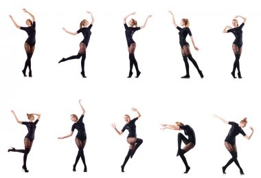 dans kadın üzerinde beyaz izole