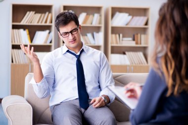 Psikolog ziyareti ile tıbbi konsept