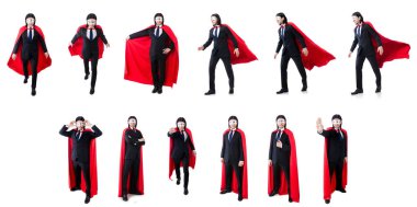 adam beyaz izole kırmızı kaplı