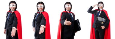 Kırmızı giysili bir adam komik bir konseptte