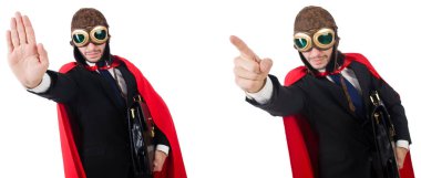 adam beyaz izole kırmızı kaplı