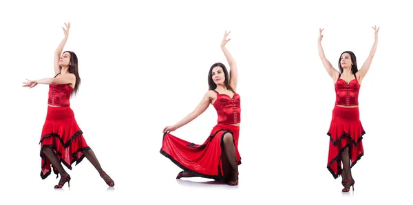 女舞者舞蹈西班牙舞 — 图库照片