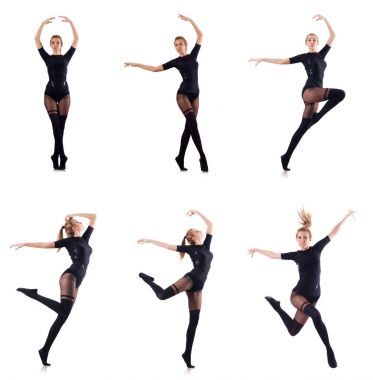 dans kadın üzerinde beyaz izole