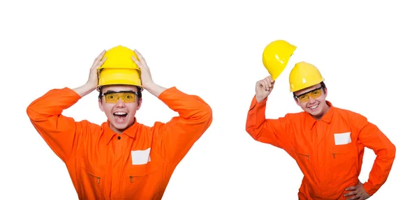 Trabajador industrial aislado en el fondo blanco —  Fotos de Stock