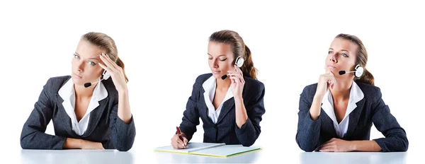 Call center assistent reageert op oproepen — Stockfoto