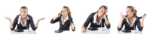 Call center assistant responding to calls — Stock Photo, Image