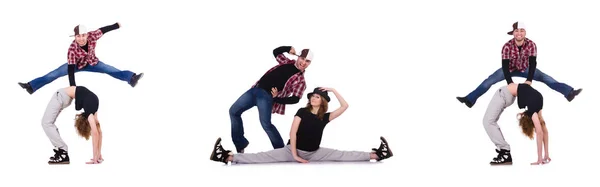 Pair of dancers dancing modern dances — Stock Photo, Image