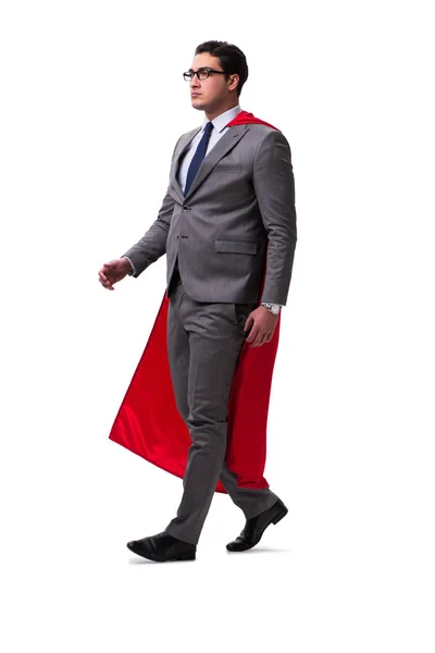 Superhelden-Geschäftsmann isoliert auf Weiß — Stockfoto
