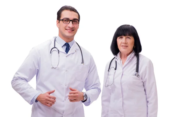 Dois médicos isolados no fundo branco — Fotografia de Stock