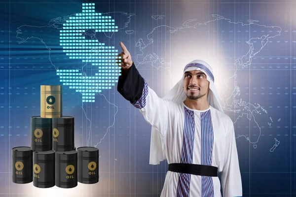石油价格商业概念中的阿拉伯商人 — 图库照片