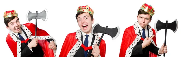 Concept of king businessman with crown — Stock Photo, Image