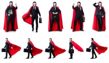 adam beyaz izole kırmızı kaplı