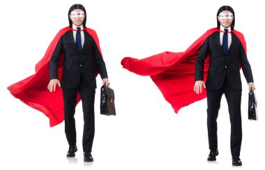 adam beyaz izole kırmızı kaplı