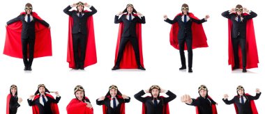 adam beyaz izole kırmızı kaplı