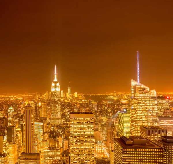 Vue de New York Manhattan pendant les heures de coucher du soleil — Photo