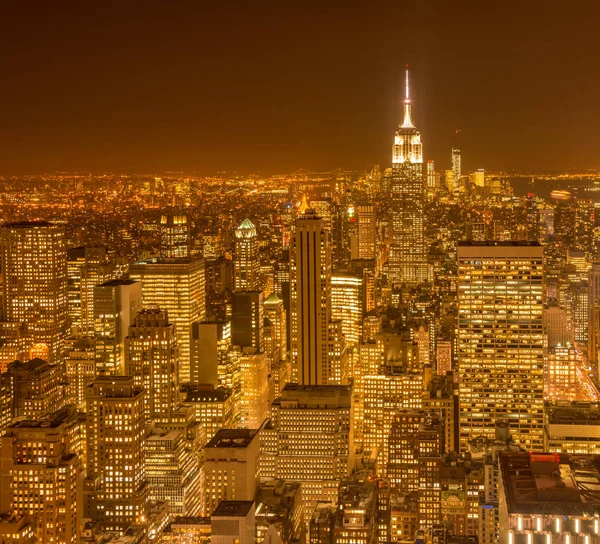 Vista de Nueva York Manhattan durante el atardecer — Foto de Stock