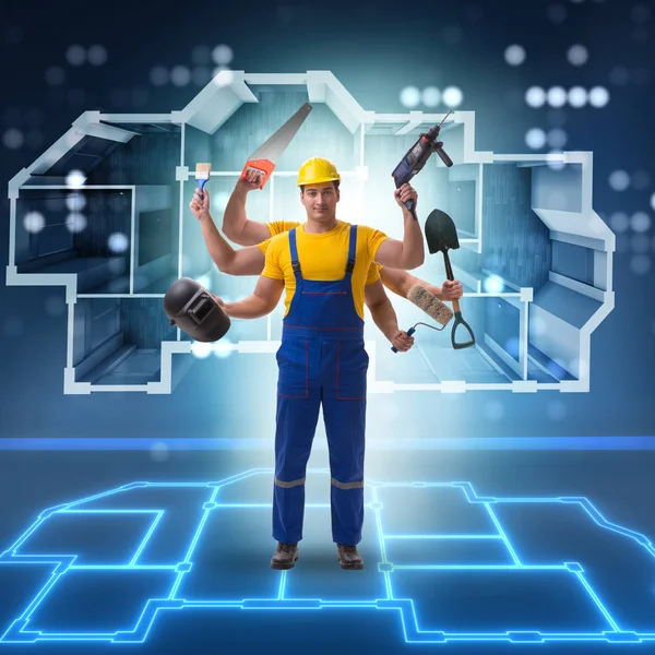 İşçilerle ticaret kavramı.