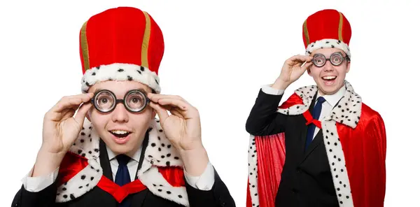 Homme d'affaires avec couronne isolé sur blanc — Photo