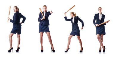 student en piggy bank op wit