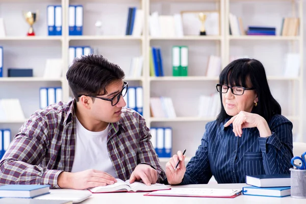 Estudiante joven durante la lección de tutoría individual — Foto de Stock