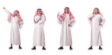 Arap adam beyazlar üzerinde izole.