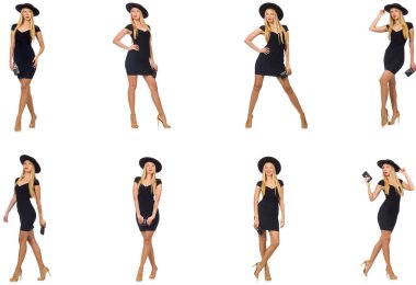 Kadın moda izole üzerinde beyaz görünüyor