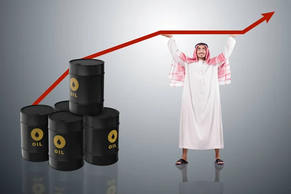 Arabischer Geschäftsmann unterstützt Ölpreis — Stockfoto
