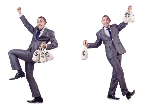 Businessman criminal with sacks of money — Stock Photo, Image