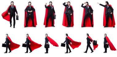 adam beyaz izole kırmızı kaplı