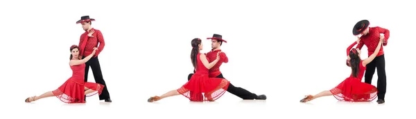 Pair of dancers isolated on the white — Stock Photo, Image