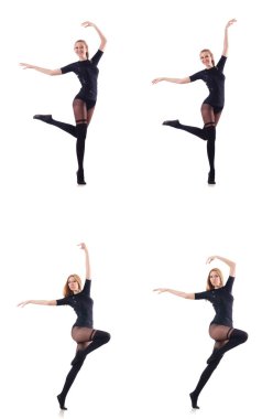 dans kadın üzerinde beyaz izole