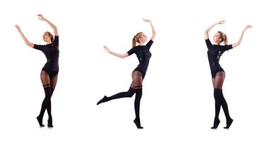 dans kadın üzerinde beyaz izole