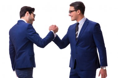 iş tokalaşması beyaz arkaplanda izole edildi