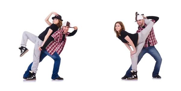 Pair of dancers dancing modern dances — Stock Photo, Image