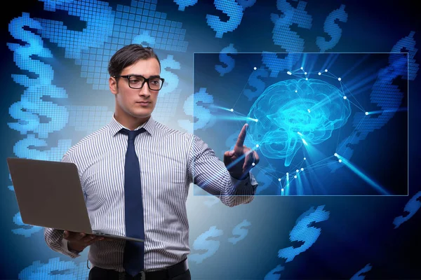 Geschäftsmann im Konzept der künstlichen Intelligenz — Stockfoto