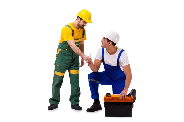 Dos trabajadores aislados sobre el fondo blanco —  Fotos de Stock