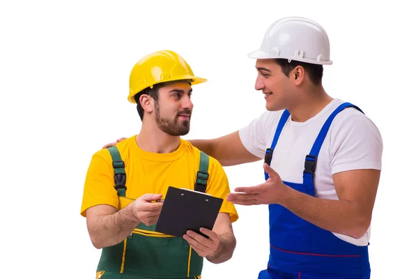 Dos trabajadores aislados sobre el fondo blanco —  Fotos de Stock