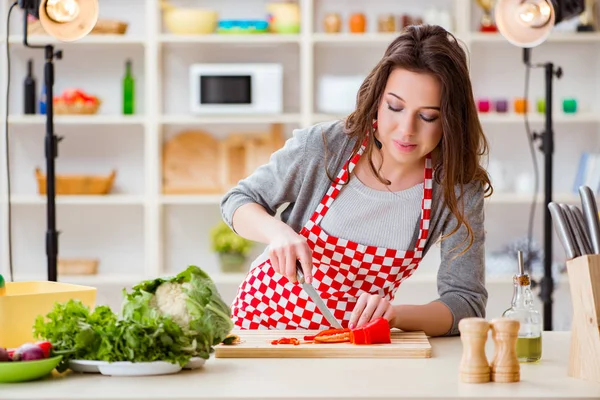 Comida cocina tv show en el estudio — Foto de Stock