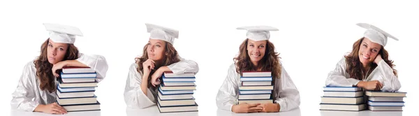 Jeune étudiant isolé sur blanc — Photo