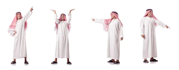Hombre árabe presionando botones virtuales — Foto de Stock