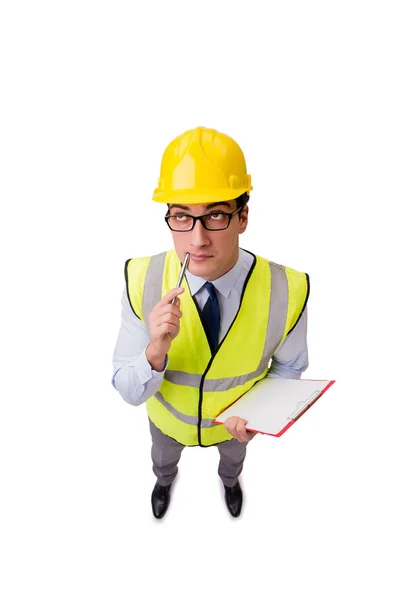 Supervisor de construção isolado no fundo branco — Fotografia de Stock
