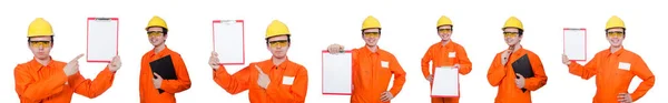 Industrial worker isolated on the white background — Stock Photo, Image