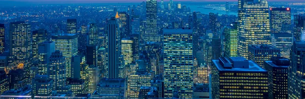 Vue de New York Manhattan pendant les heures de coucher du soleil — Photo