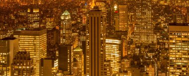 Günbatımında New York Manhattan manzarası