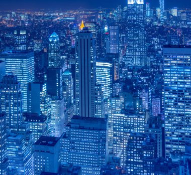 Günbatımında New York Manhattan manzarası