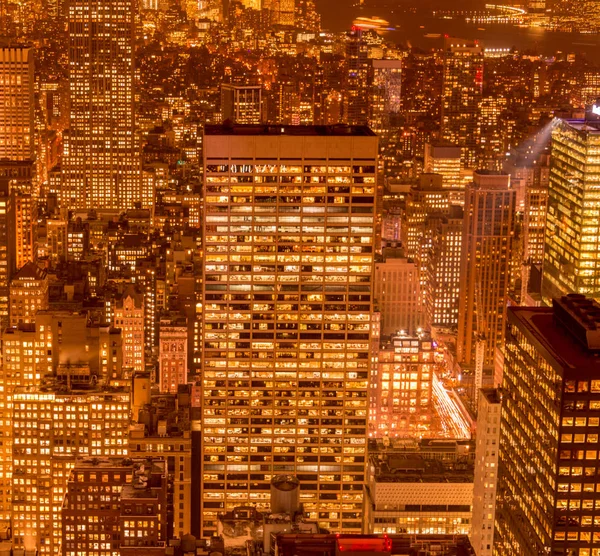 Вид на Нью-Йорк Манхэттен во время заката солнца — стоковое фото