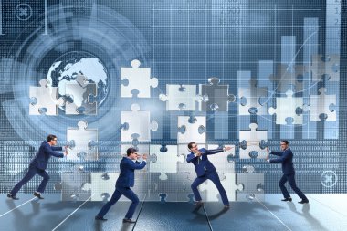 Yapboz parçaları ile takım çalışması konsepti