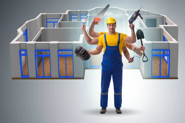 Jack of all trades concept with worker — Stock Photo, Image