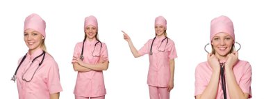 Beyaz arka plan üzerinde izole doktor