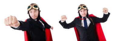 adam beyaz izole kırmızı kaplı